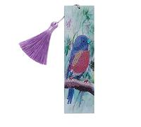 HTEZXFVX 1 Pack Bird Diamond Painting Bookmarks,5D DIY Leather Beaded with Tassel Book Marks Art Craft Mosaic Making Gifts for Christmas, Thanksgiving, New Year, Birthday