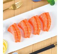 HTFGNC 4Pcs Artificial Sashimi Fake Salmon Food Model Photography Prop for Home Kitchen Party Decoration