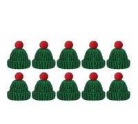 HTFTOIO Xmas Ornaments Mini Santa Knitted Hat & Scarf Small Christmas Costume for Cat Rabbit Doll Lollipop Bottle Cap DIY Xmas Party Dinner Decoration Christmas Décor(10pcs,Hats- Style C)
