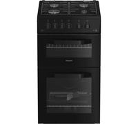 HTG5GCB 500mm Gas Twin Cavity Cooker - Black