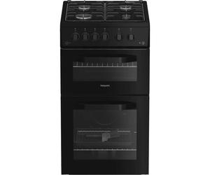 HTG5GCB 500mm Gas Twin Cavity Cooker - Black