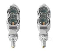 HTGMTGPACC For H&arley Turn Signal Light Motorcycle Vintage 8mm Indicator Lamp Amber Turn Signal Flasher Light Motorcycle Turn Signal Light(B Chrome)