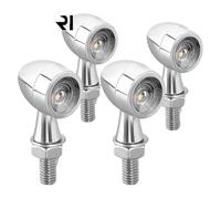 HTGMTGPACC For SU&ZUKI Chrome Motorcycle Turn Signal Lights Light Bullet Flasher Indicator Blinker Brake Lamp 12V Motorcycle Turn Signal Light(4Pcs White Yellow)