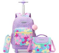 HTgroce Girl's School Bag on Wheels School Bag Primary cm1,CP,CE1, A-flower, 42 x 30 x 20 cm, Modern