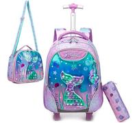 HTgroce Pop Bag It Unicorn Backpack School Travel Trolley Fidget Trolley for Elementary School Backpack Relief Pressure Squeeze Sensory Toy Bag Tool Pop School Girl Backpack with Wheels, E-Viola