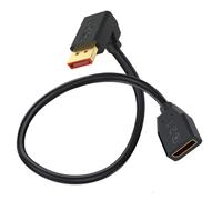 HTGuoji 16K DisplayPort 2.1 Extension Cable, 90 Degree Right Angle DP Male to Female Cable 52Gbps Support 16K@30Hz,8K@120Hz,4K@240Hz/165Hz HDR, HDCP for Gaming Monitor, TV, Graphics(50cm)