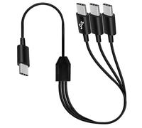 HTGuoji 3 in 1 USB C Splitter Cable, USB-C Male to 3 Male 5V/2A Fast Charging & Data Sync Type C Cord for Phone, Tablet, Laptop, Game Controller, PS5, DJI Drone and More(1meter)