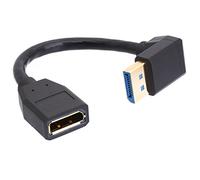 HTGuoji 8K DisplayPort 1.4 Extension Cable, 90 Degree Angle DP Male to DP Female Extender Adapter Connector Cord, Support 8K@60Hz 4K@144Hz 1080p@240HZ, Full HD Stereo 3D 15cm (Up)