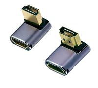 HTGuoji 8K HDMI 90 Degree Adapter, 48Gbps Right Angle HDMI 2.1 Male to Female Extender Connector Supports 8K@60Hz 4K@120Hz, eARC, HDR for Wall-Mounted TV, PS5, Xbox, Laptop, Monitor