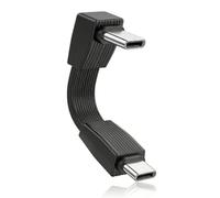 HTGuoji 8K Short USB C Cable 80Gbps 240W, 90 Degree Right Angle USB C Male to Male Fast Charging Data Adapter for Mac Mini, MacBook, Thunderbolt 4/5, iPad, Pixel(5cm)