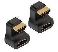 HTGuoji 8K U Shaped HDMI 2.1 Male to Female Adapter 2Pcs | 360 Degree HDMI Extender Adapter 48Gbps 8K@60Hz UHD2.1 3D With LED Indicator for Laptop PC Monitor Projector HDTV (Up)