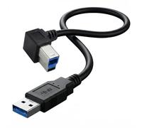 HTGuoji 90 Degree Angled USB 3.0 Printer Cable,USB Type A Male To Type B Male Printer Scanner Cord Compatible with Hard Disk Drive,Printers,Scanner,USB Hub,Monitor and More (50cm) (Right)