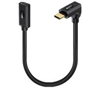 HTGuoji 90 Degree USB C Male to Female Extension Cable 80Gbps 240W PD 3.1, USB Type C Extender Support 16K/Dual8K HD Display for Thunderbolt 5/4, MacBook, Steam Deck, Switch(30cm)