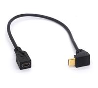 HTGuoji Mini USB to Type C Cable Cord, USB 3.1 Type C Right Angle Male to Mini 5 Pin B USB Female Adapter Laptop Macbook Camera Hard Drive (USB C/TypeC Positive)