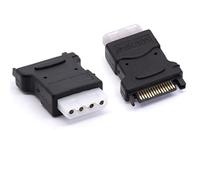 HTGuoji Molex to Sata Power Adapter, Molex LP4 Power Adapter,4 Pin Female IDE Molex to Sata 15 Pin Male Adapter Converter for Power HDD, SSD, DVD RW, Hard Drive (Molex Female)