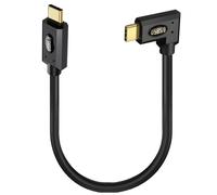HTGuoji Short USB 5 Cable, 90Degree Right Angle 80Gbps 240W USB Type C Male to Male Cord Supports OTG,16K@30Hz, 8K@60Hz for Mobile Phones, Tablets, Laptops, Macbook (30cm)