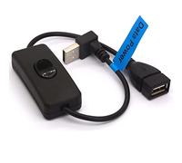 HTGuoji USB Extension Cable with On/Off Switch, 90 Degree Down Angle USB 2.0 Male to Female Extender Cord Support Data and Power for PC, TV, Car, USB Fan, iOS System,LED Strips (Down)