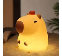 HTGWCG Capybara Night Light for Kids Bedroom, Cute Animal Silicone Nursery Night Lamp Touch Control Nightlights USB Rechargeable Bedside Lamp 30Min Timed Touch Night Lamp for Toddler Children