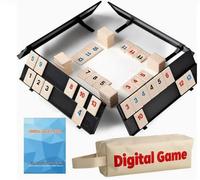 HTGWCG Classic Mini Rummy Play Set, Rummy Cup Board Game with 4 Exclusive, Foldable Play Stands in an Extremely Robust Travel Bag, Board Games for Adults and Children from 7 Years Old