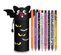 HTGWCG Halloween Erasable Gel Pens with Thermosensitive Erase Ink,Halloween Fledermäuse Kawaii Cartoon Animal Stationary, Tip Diameter 0.7 mm for Kids Adults Sketching,Drawing,School Office Supplies