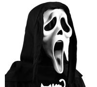 HTGWCG Halloween Horror Scream Mask, Scream Ghostface Mask, Realistic Adult Latex Scary Costume, Scary Skull Halloween Costume for Cosplay Party Decorations (white)