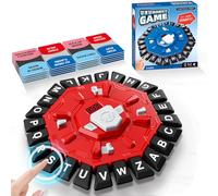 HTGWCG Word Game Family Board Games for Kids & Adults, 24 Letters Pressing Game,Fun Fast-Paced Puzzle Games for Boys Girls, Display Timer, 2 Modes,220 Topic Categories,2-8 Players Red