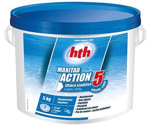 Hth Maxitab Action 5 Swimming Pool Chlorine Tablets - 5Kg