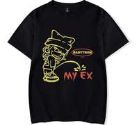HTHDA BabyTron My Ex Crewneck Casual T-Shirt, Street Trend Printed Short-Sleeve,Summer Short Sleeve New,Tee Unisex,Black,S