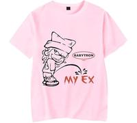 HTHDA BabyTron My Ex Crewneck Casual T-Shirt, Street Trend Printed Short-Sleeve,Summer Short Sleeve New,Tee Unisex,Pink,S