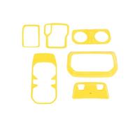 HTHE 6PCS Interior Trim Kit Fit for 2018-2024 Jeep Wrangler JL JLU & Jeep Gladiator JT,Center Console Rear Outlet Window Switch 4W Drive Gear Shift Cup Holder Trim Cover(Yellow)