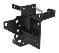 HTHOOOOOME Heavy Duty Self-Locking Gate Latch for Wooden Fence, Post Mount Automatic Gravity Lever Wood/PVC Fence Door Lock with Fasteners Hardware, for Outdoor Garden, Vinyl Fence, Black Finish