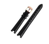 HTHRRFE 12mm 14mm Compatible With Gucci YA141401 YA141404 YA141505 Soft Cowhide Genuine Leather Watchband GC Women's Watch Strap Pink Red Bracelet(Black Rose Gold,14-5mm)