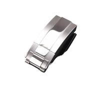 HTHRRFE 16 * 9mm Stainless Steel Slider Lock Watch Clasp Compatible With Rolex SUBMARINER GMT Yacht-Master Fine-tuning Pull Button Buckle(Bright silver)