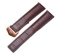 HTHRRFE 19mm 20mm 22mm Genuine Leather Strap Compatible With Tag Heuer Watch Carrera Monaco Watch Belt Black Brown Bracelet Wristwatch Watchband(Brown-rosegold,20mm)