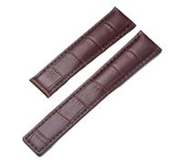 HTHRRFE 19mm 20mm 22mm Genuine Leather Strap Compatible With Tag Heuer Watch Carrera Monaco Watch Belt Black Brown Bracelet Wristwatch Watchband(Brown-Without buckle,19mm)