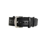 HTHRRFE 20mm 22mm Woven Nylon Genuine Leather Watch Strap Compatible With Rolex Seiko Canned Watchband Hamilton Khaki Field Retro Men(Black-Silver,20mm)