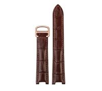 HTHRRFE 21x15mm 20x12mm 18x10mm Compatible With Cartier PASHA Folding Buckle Watch Strap Genuine Leather Men Women Watchband Wristband Accessories(Brown rose gold,18.10mm)