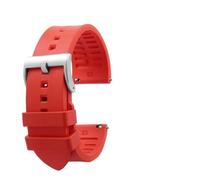 HTHRRFE 23mm 24mm Fluororubber Watchband Compatible With Casio PRW-6600 PRG-600 PRW-60/30/50/70YT PRJ-B001 WatchStrap Orange Green Brown Watch Chain(Red-silver,24mm)