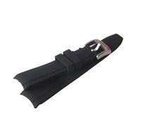 HTHRRFE 24mm 22mm 21mm 20mm 18mm Natural Rubber Silione Watch Band Strap Bracelet Compatible With Tudor Compatible With Rolex Curved End Pin Buckle Black Wrist Band(18mm)
