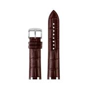 HTHRRFE 24mm Double Notch Cowhide Watch Strap Compatible With Casio EFR-539D/EFR-539BK Watch Band With Motorsport Men's Accessories(2brown-silver)