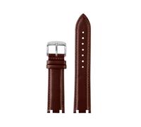 HTHRRFE 24mm Double Notch Cowhide Watch Strap Compatible With Casio EFR-539D/EFR-539BK Watch Band With Motorsport Men's Accessories(1brown-silver)