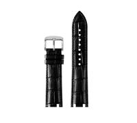 HTHRRFE 24mm Double Notch Cowhide Watch Strap Compatible With Casio EFR-539D/EFR-539BK Watch Band With Motorsport Men's Accessories(2black-silver)