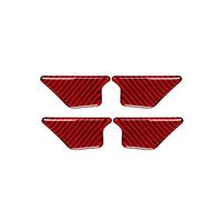 HTHRRFE 4PCS Car Door Handle Bowl Cover Trim Inner Stickers Carbon Fiber Compatible With Audi A3 S3 8V 2014-2019 Auto Interior Accessories(RED)