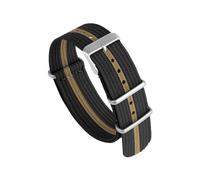 HTHRRFE Applicable NATO Allinone NATO Finewoven Nylon Woven Canvas Strap 18mm 19mm 20mm 22mm Style Breathable And Waterproof(Black gold,22mm)