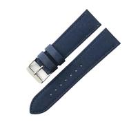 HTHRRFE Army Style Nylon Watch Strap Compatible With Citizen Eco-Drive Bm8475 Compatible With Seagull Seiko Tissot Genuine Leather Watchband 18 19 20 22 24mm(Blue-Steel-K1,24mm)
