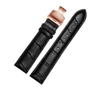 HTHRRFE Calfskin Leather Watchband Blue Men Women Strap Folding Buckle Wrist Band Compatible With Mido Omega CITIZEN Blue Angel Accessories 20 22 23(Black Gray,24mm)