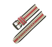 HTHRRFE Compatible With Burberry Bu7600 7601 7602 Fold Buckle Nylon Canvas Watch Strap Stripe Men's 22mm Genuine Leather Cowhide Watchbands(Stripes-Black-K1)