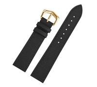 HTHRRFE Compatible With Cartie Tank London Solo Key Dumont Watch Strap Men's Genuine Leather Women 14 16 18 20 Wrist Strap Accessories(Black - Gold,14mm-Width)
