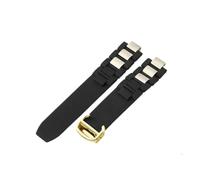 HTHRRFE Compatible With Cartier Original 21st Century Men's And Women's Cartier Waterproof Silicone Rubber Watch Strap CRW1097U2 Convex Interface(Black-Golden-Z4)