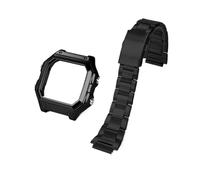 HTHRRFE Compatible With Casio 3299 AE-1200WH Watch Case Modified AE1200 Stainless Steel Watch Case Metal Shell With Waterproof Ring Black Silver(Black case- band)